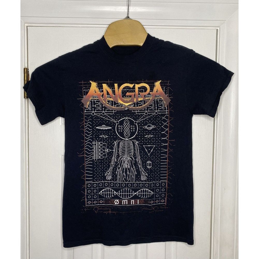 2018 Angra SIGNED‎ Short Sleeve T-Shirt Black Small Band Music